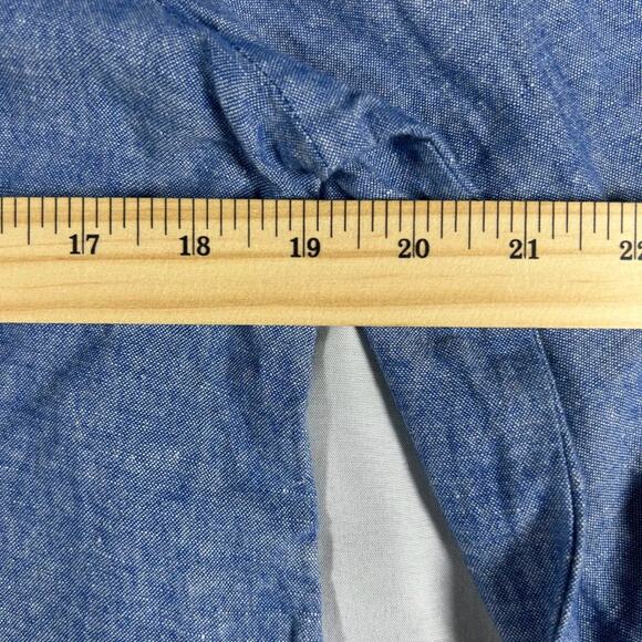 Liz Claiborne Women's Blue Linen Blend Tie Sleeve Cottagecore Blouse Small - Picture 10 of 10